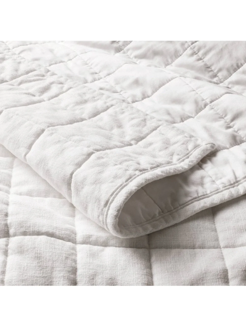 Casaluna King Heavyweight Linen Blend Quilt - White